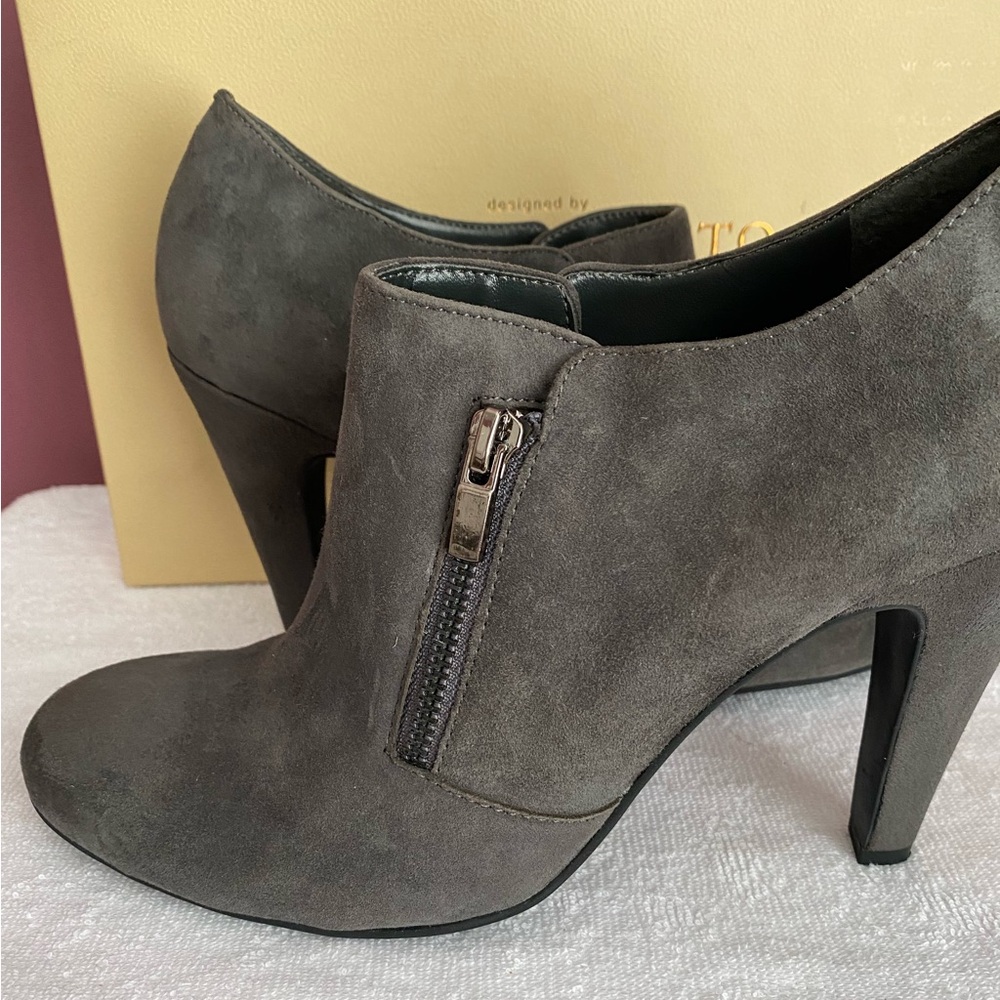 Franco Sarto zippered leather upper (suede-like feel)